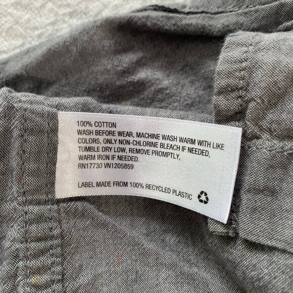 5/$25 Cat & Jack gray speckled long sleeve collared button front shirt - Picture 6 of 7